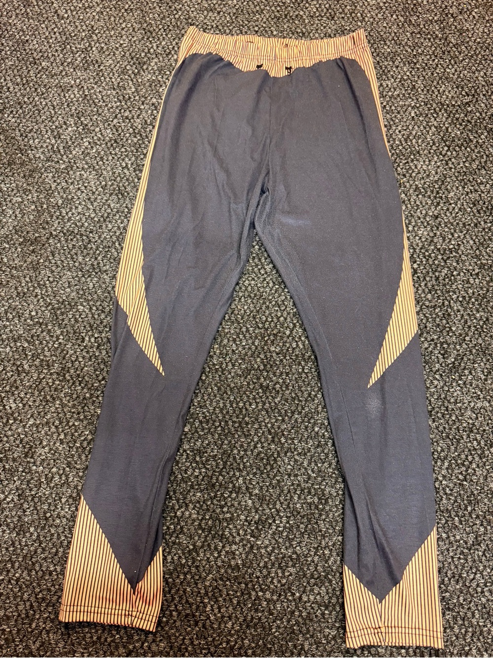 Men's Black Athletic Pants with Tan Stripe Details